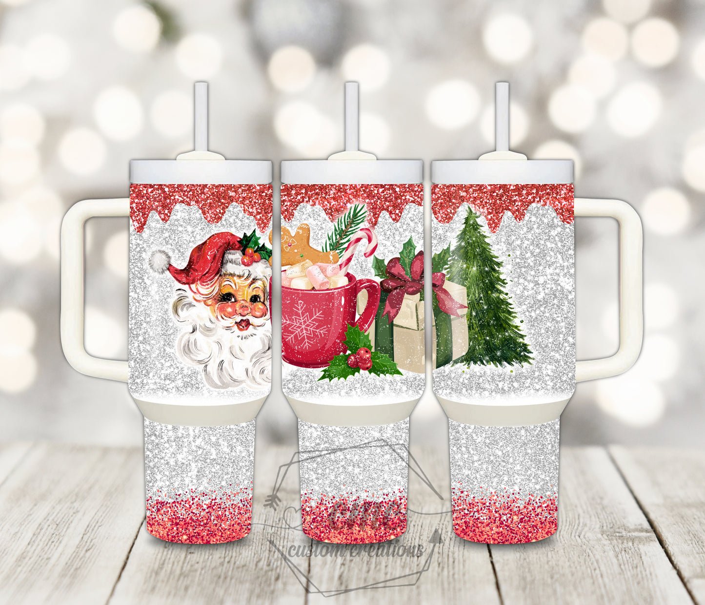 Classic Christmas  40 ounce Stainless Tumbler with Handle