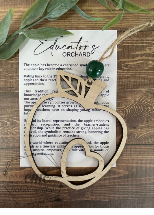 The Educators Orchard Apple Wooden OrnamentWooden Ornament/Car Charm