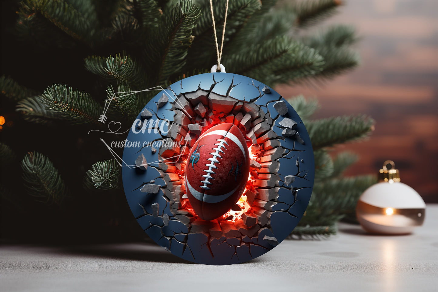 "Faux 3D"  Breakthrough Sports Christmas Ornament