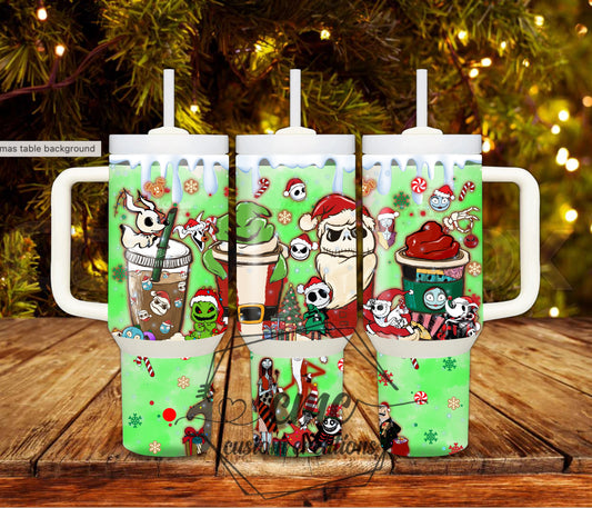 Nightmare Before Christmas Coffee 40 ounce Stainless Tumbler with Handle