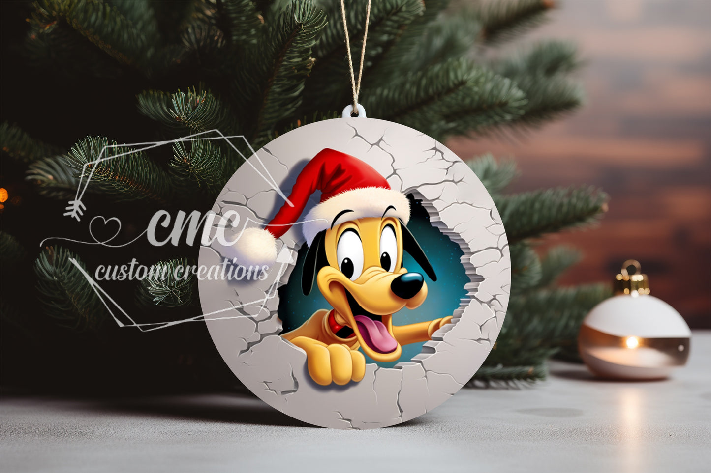 "Faux 3D"  Breakthrough Characters Christmas Ornament