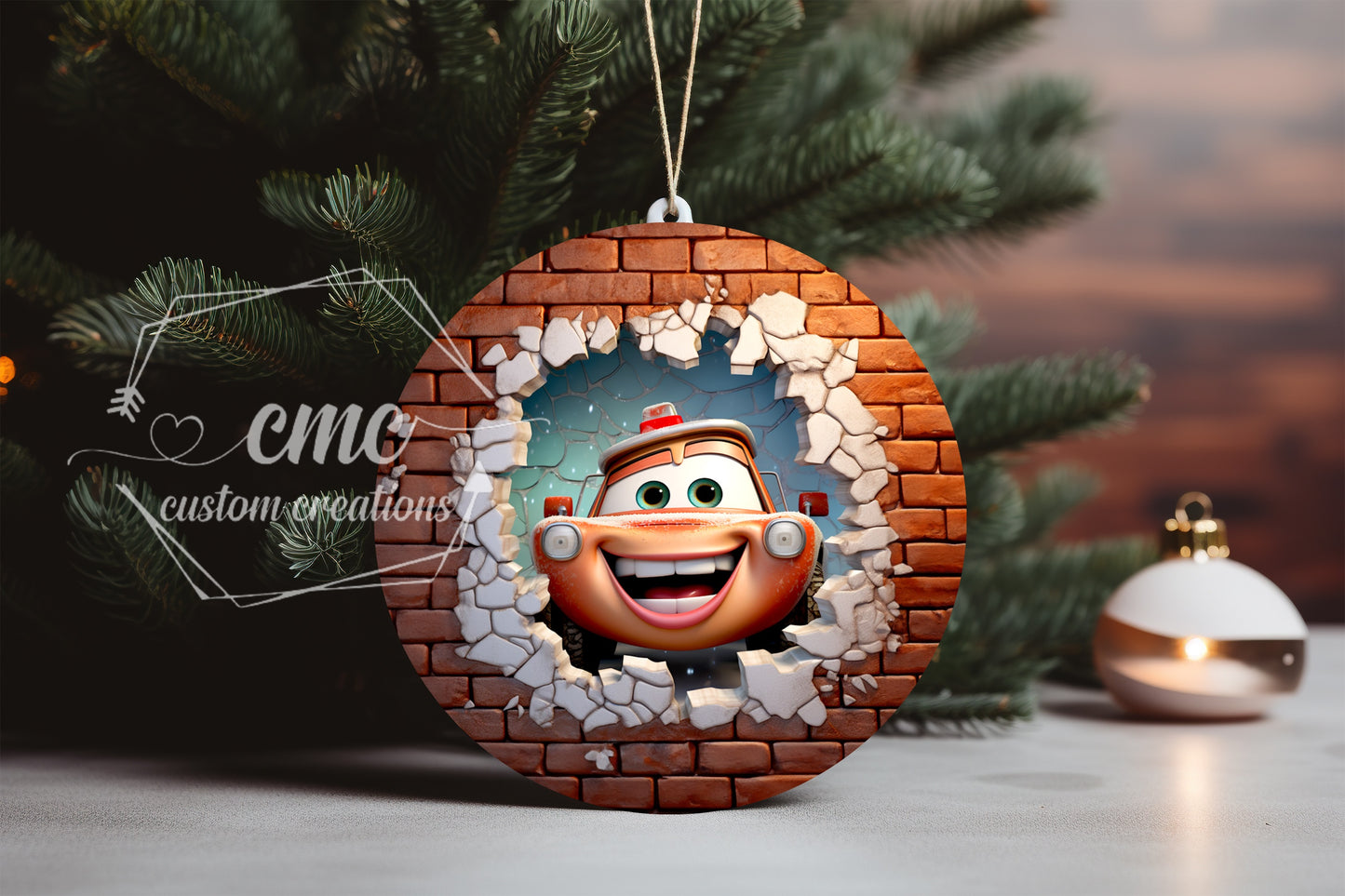 "Faux 3D"  Breakthrough Characters Christmas Ornament