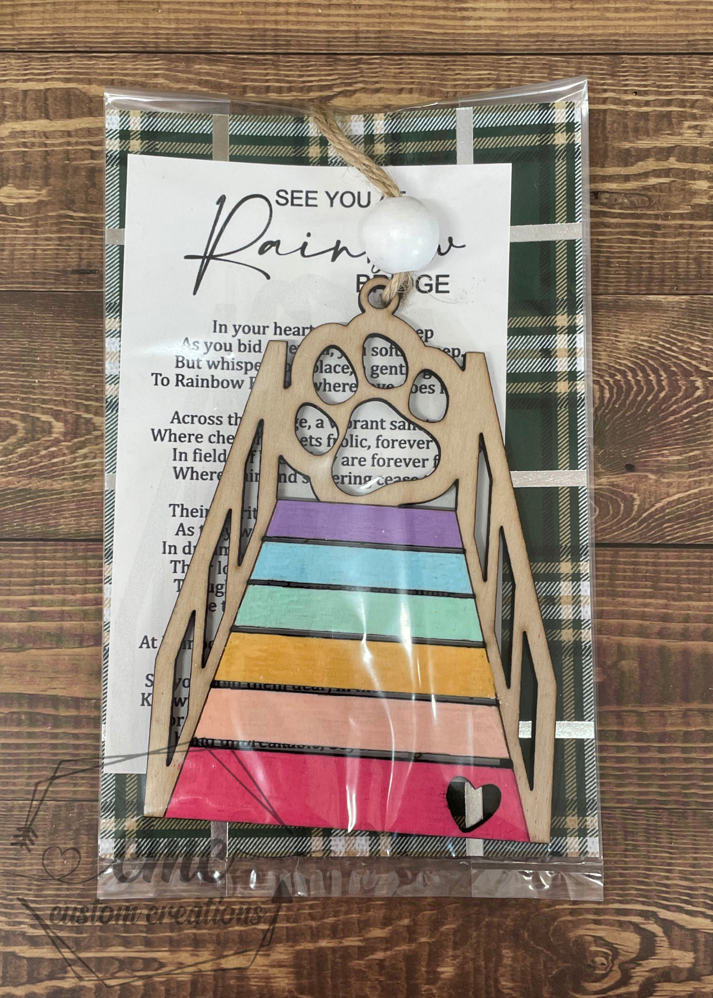 Personalized Pet Rainbow Bridge Wooden Ornament