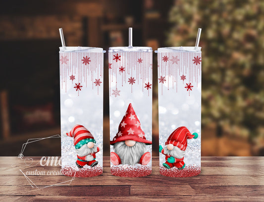 Gnome Christmas 20 oz Stainless Skinny Tumbler
