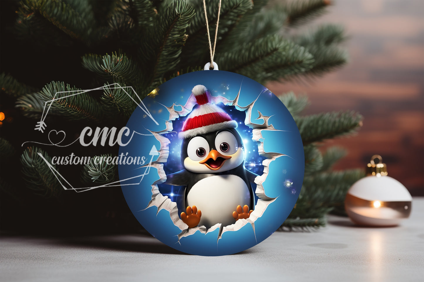 "Faux 3D"  Breakthrough Christmas Ornament