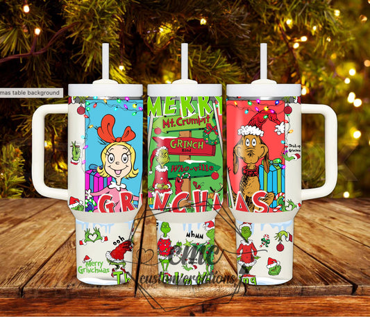 Merry  Christmas 40 ounce Stainless Tumbler with Handle