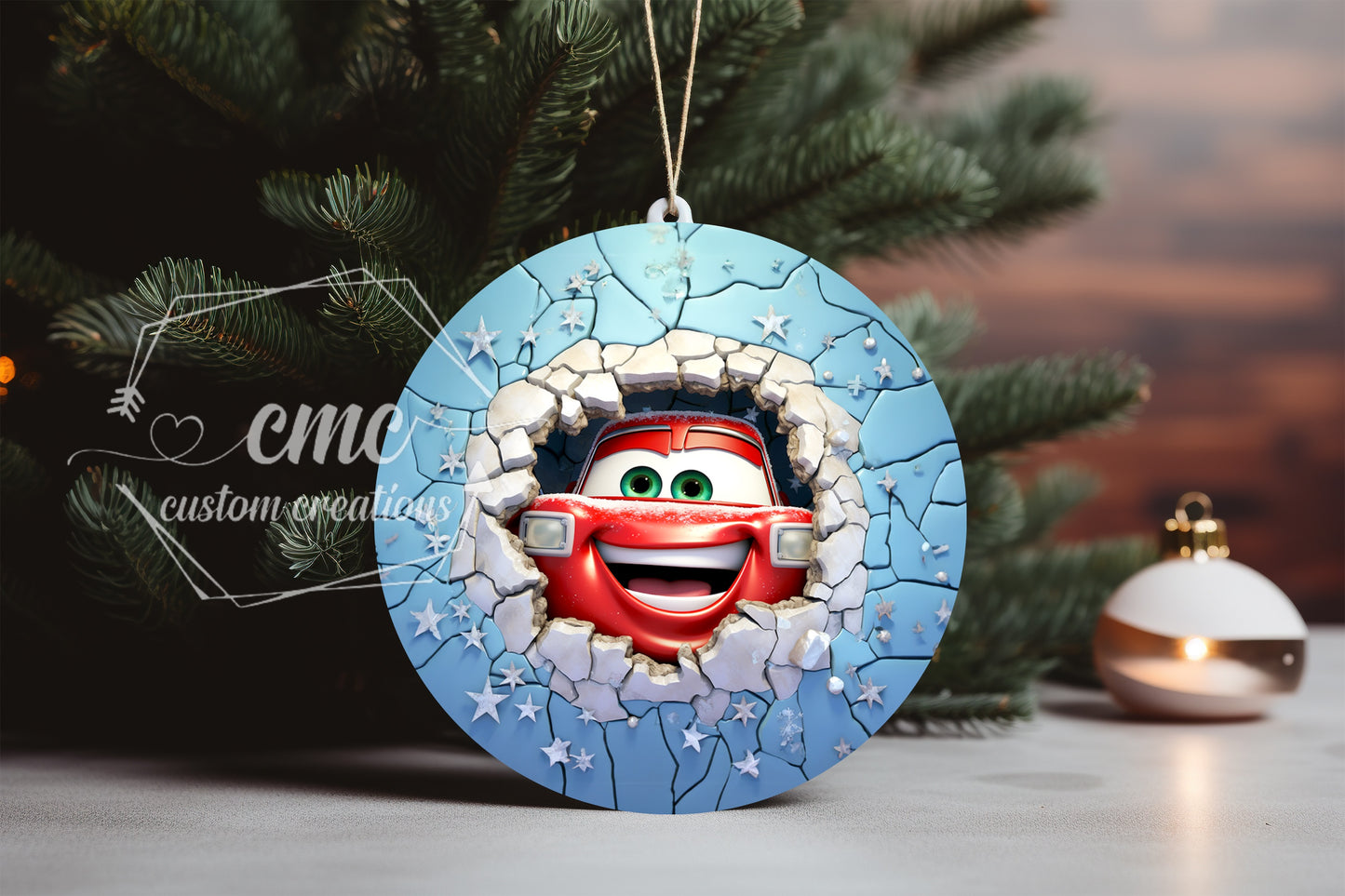"Faux 3D"  Breakthrough Characters Christmas Ornament