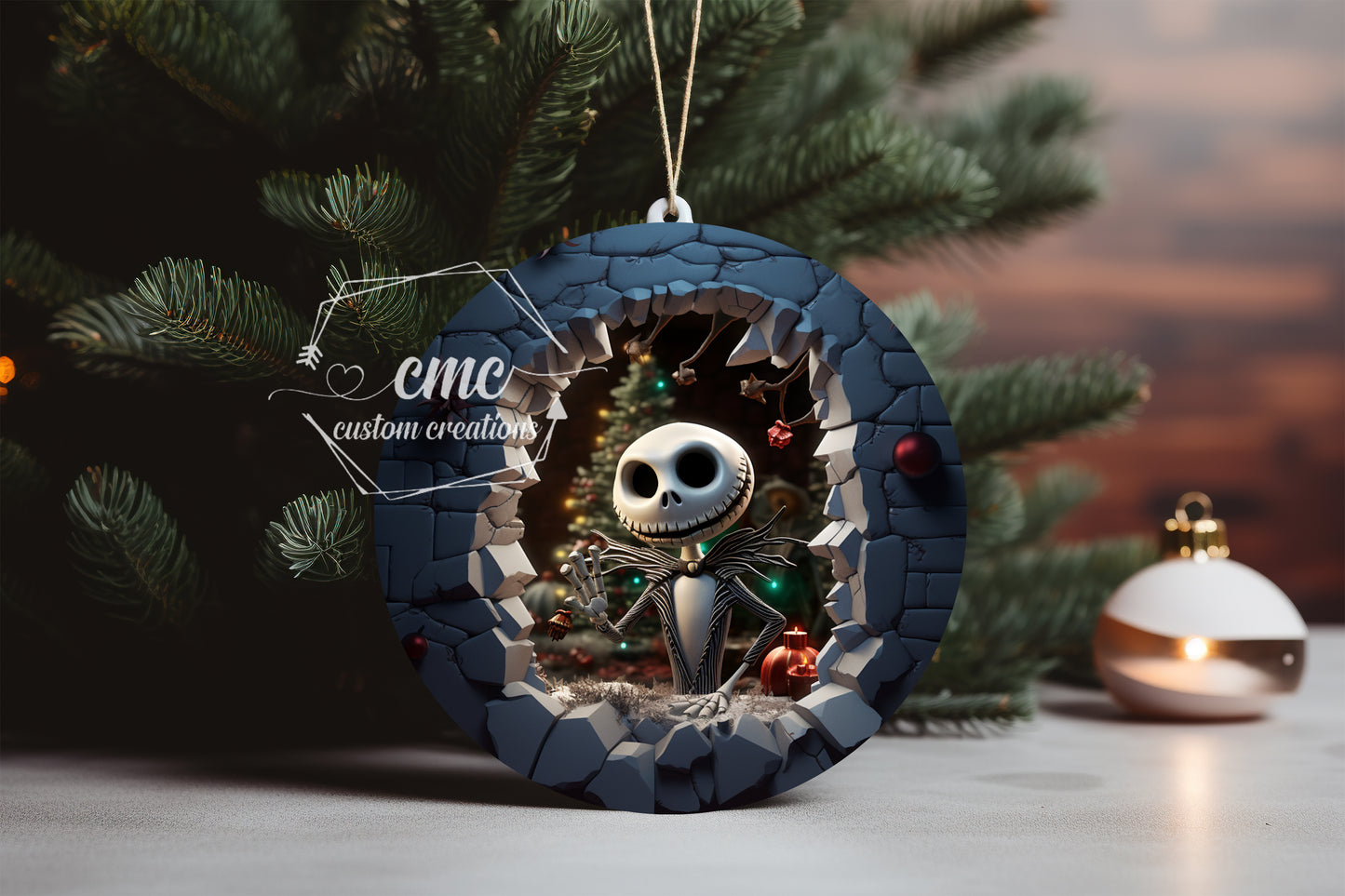 "Faux 3D"  Breakthrough Nightmare Before Christmas Ornament