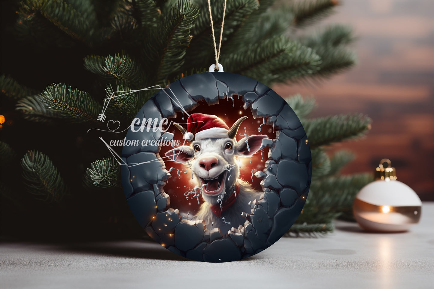 "Faux 3D"  Breakthrough Farm Christmas Ornament