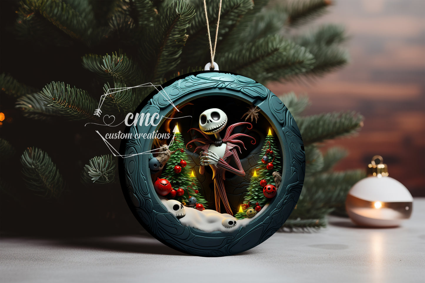 "Faux 3D"  Breakthrough Nightmare Before Christmas Ornament