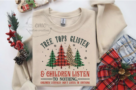 Tree Tops Glisten Christmas Crewneck