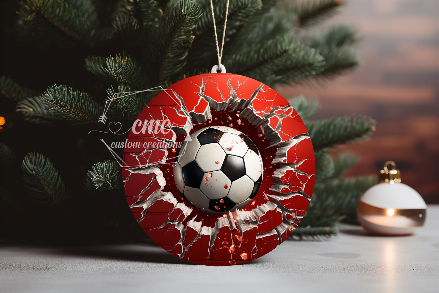 "Faux 3D"  Breakthrough Sports Christmas Ornament
