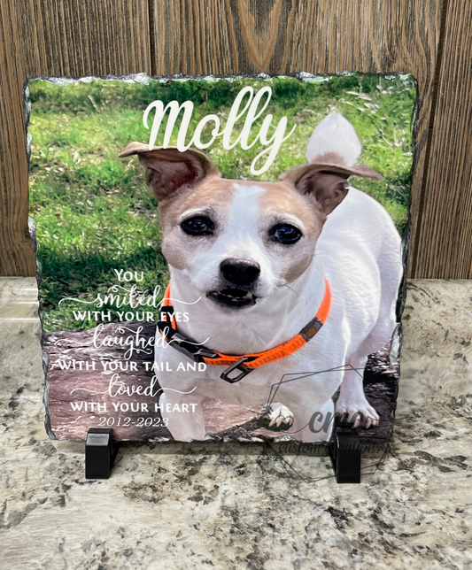 Personalized Pet Photo Memorial Poem Slate Gift