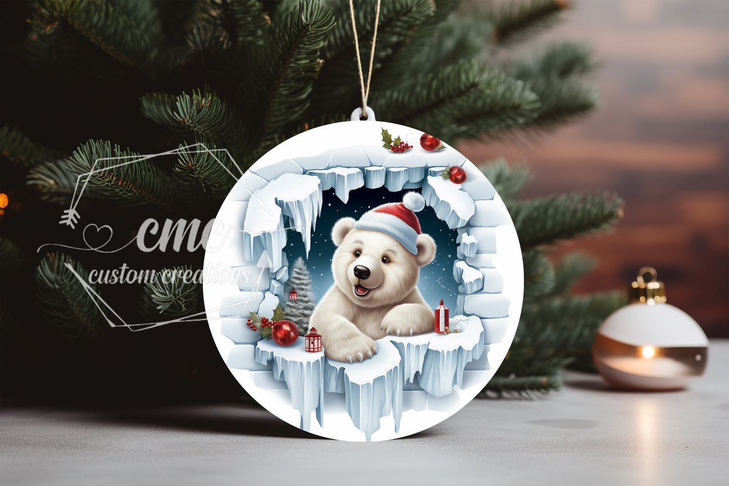 "Faux 3D"  Breakthrough Christmas Ornament