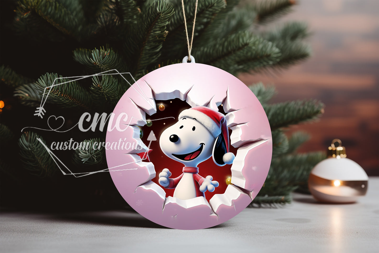 "Faux 3D"  Breakthrough Characters Christmas Ornament