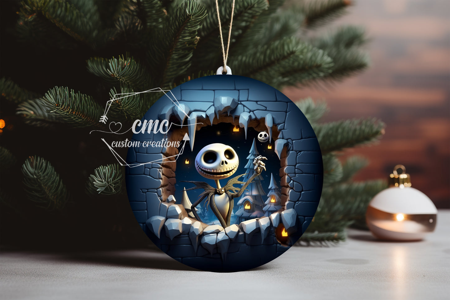 "Faux 3D"  Breakthrough Nightmare Before Christmas Ornament