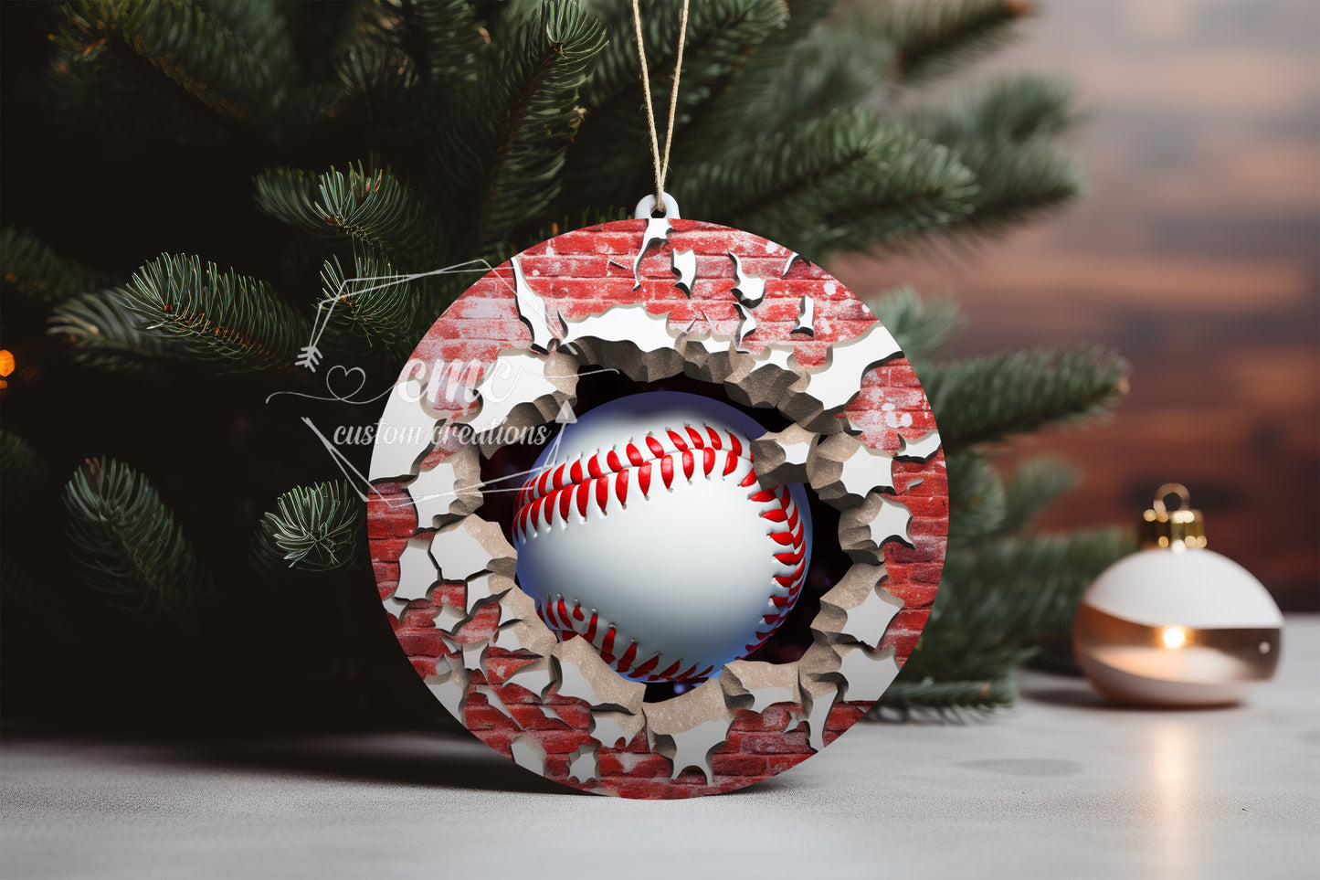 "Faux 3D"  Breakthrough Sports Christmas Ornament