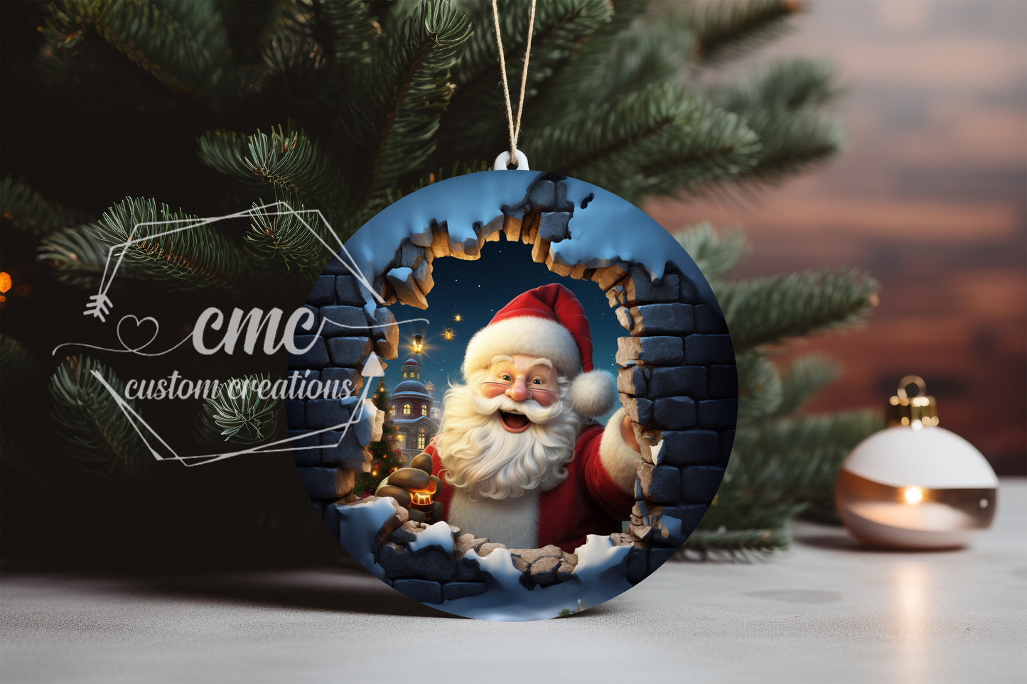 "Faux 3D"  Breakthrough Christmas Ornament