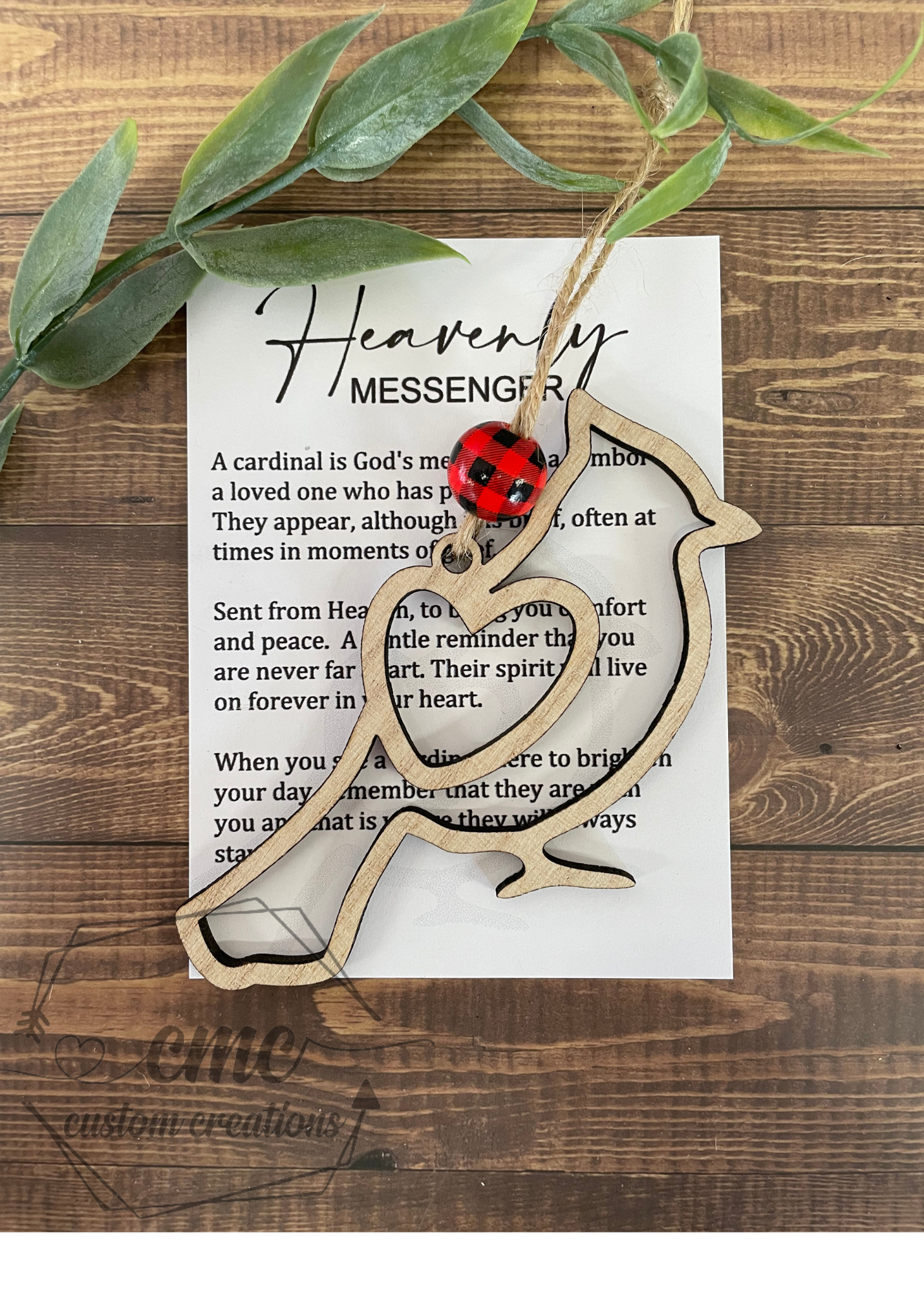 Heavenly Messenger Cardinal Wooden OrnamentWooden Ornament/Car Charm