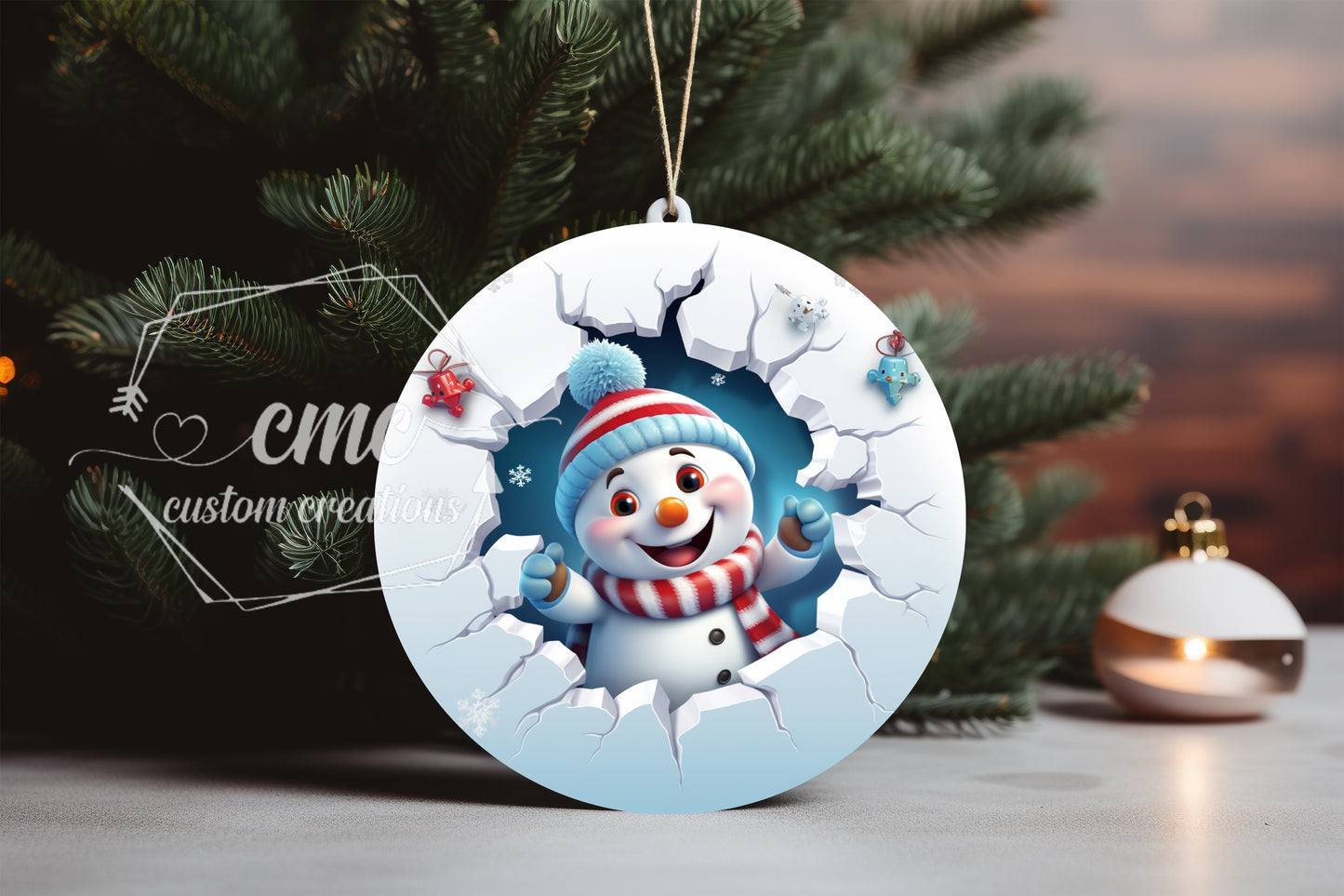 "Faux 3D"  Breakthrough Christmas Ornament