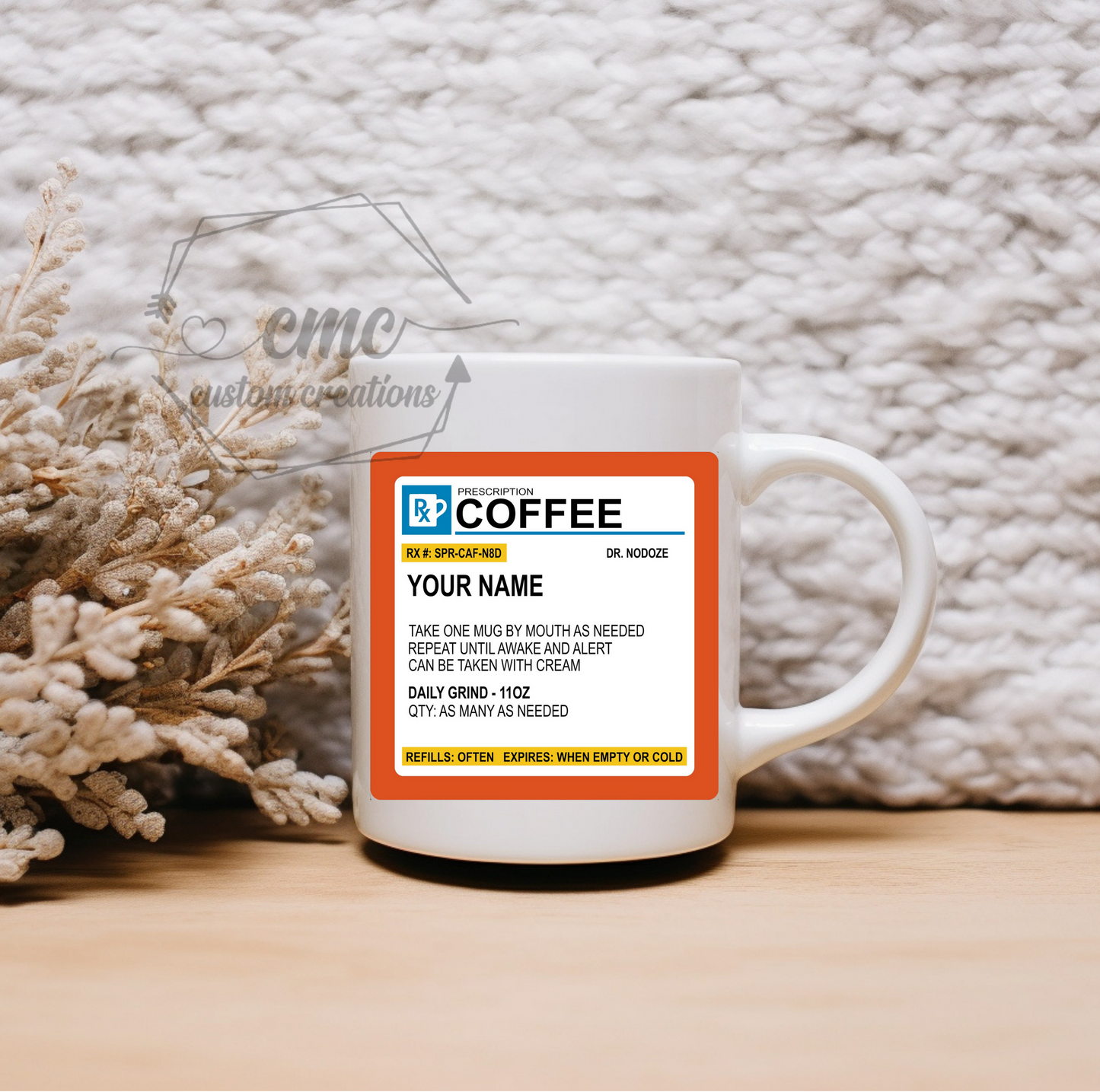 Personalized Prescription Coffee Hot Beverage Mug