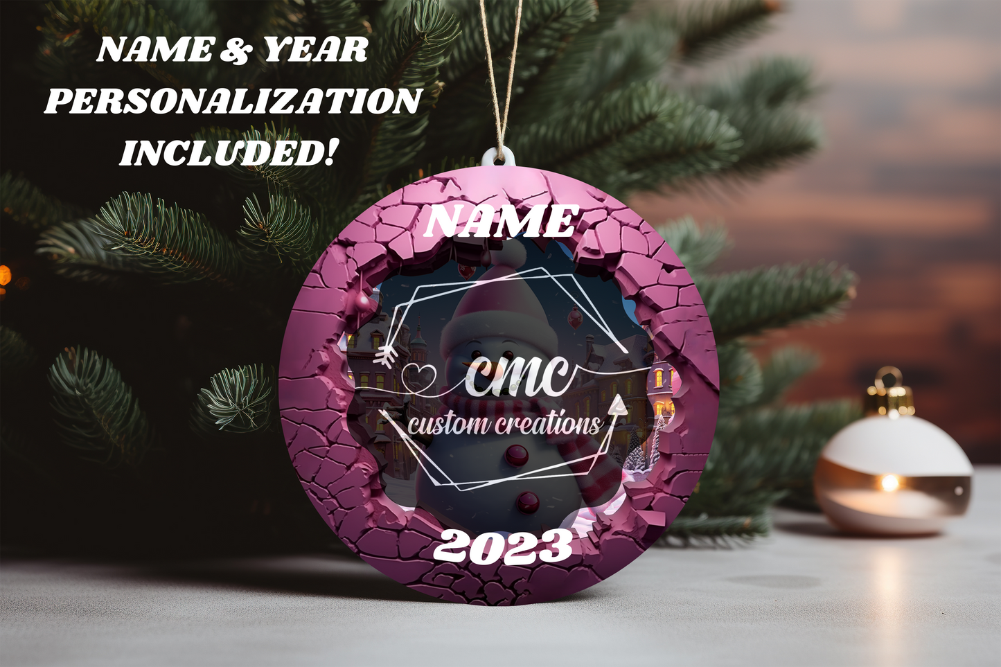 "Faux 3D"  Breakthrough Characters Christmas Ornament