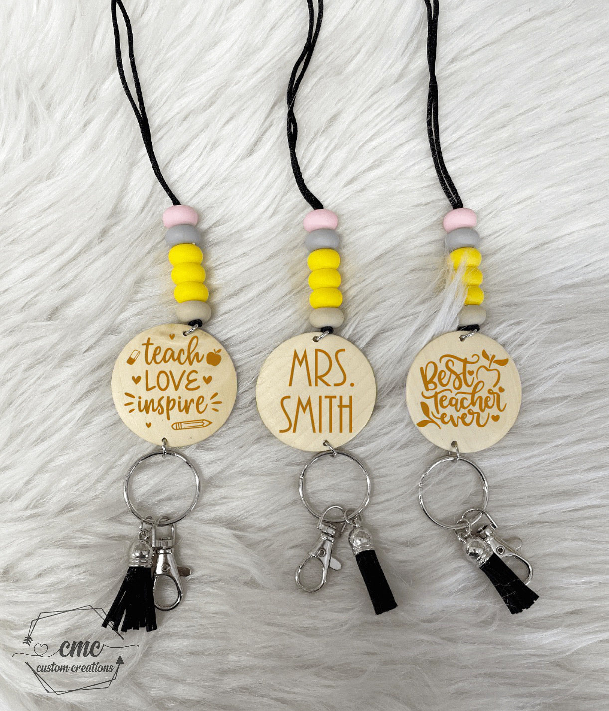 Personalized Teacher Pencil Theme Lanyard