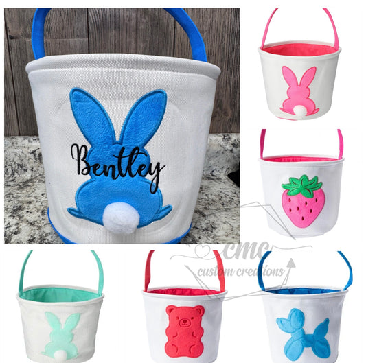 Personalized Embroidered Canvas Easter Basket