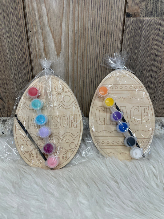 Wooden Egg Personalized DIY Paint Kit
