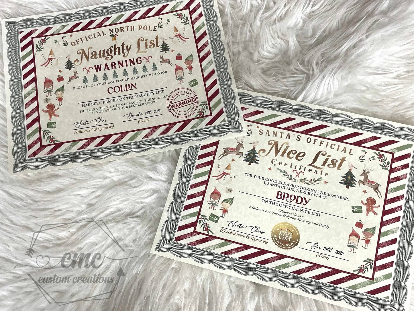 Santa's Naughty or Nice List Certificates