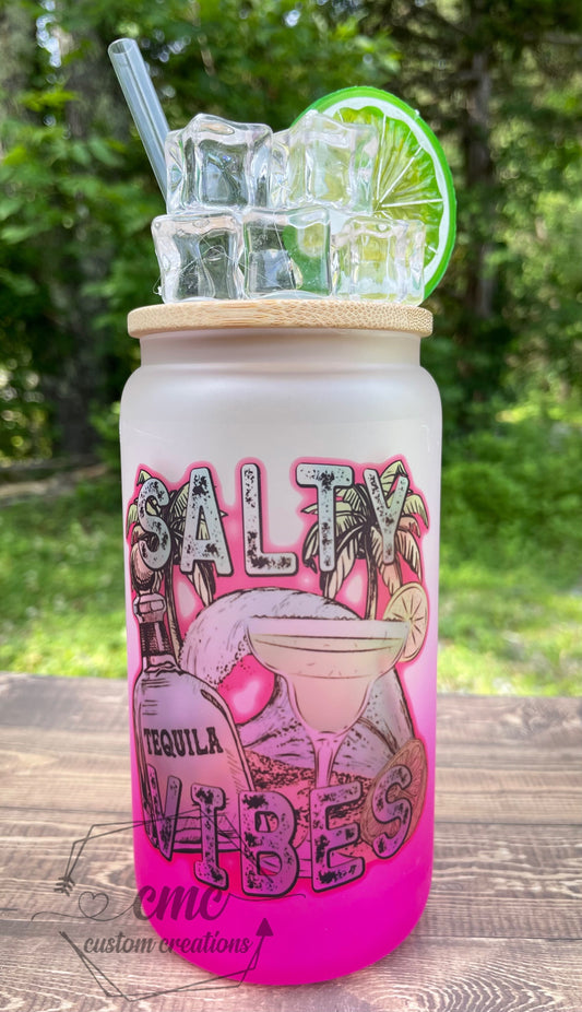 Salty Vibes 16 Oz. Beer Can Libbey Glass
