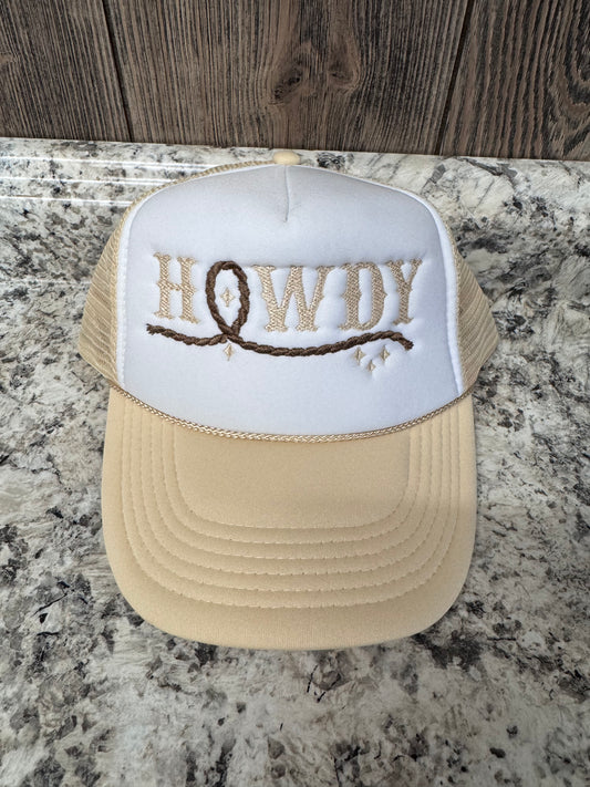 Howdy Embroidered Trucker Hat