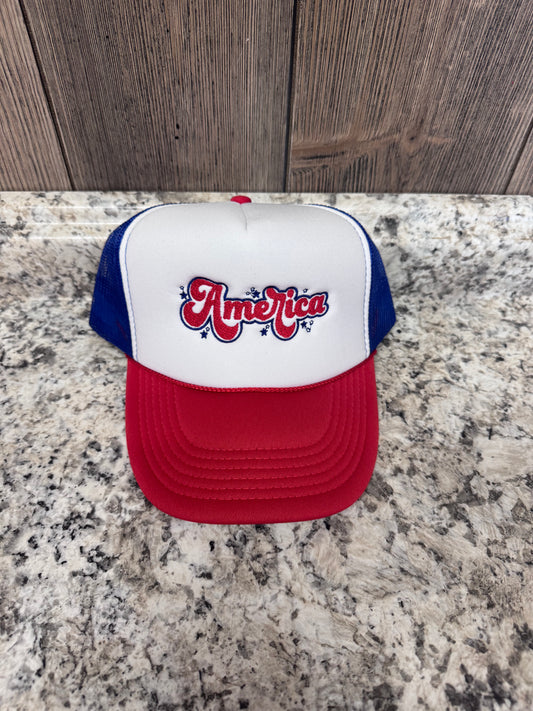 America Embroidered Trucker Hat