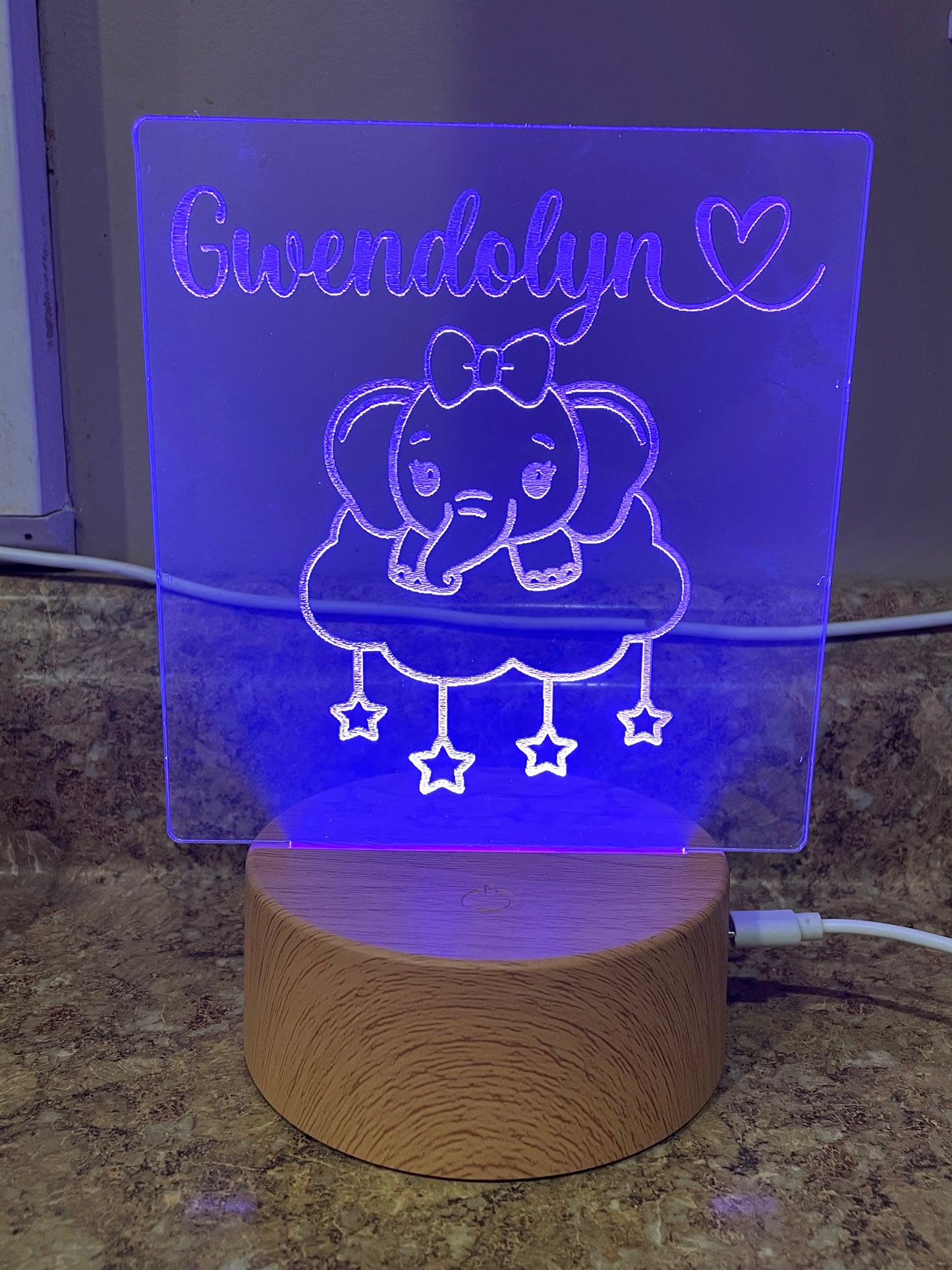 Custom LED Light Lamp with Base