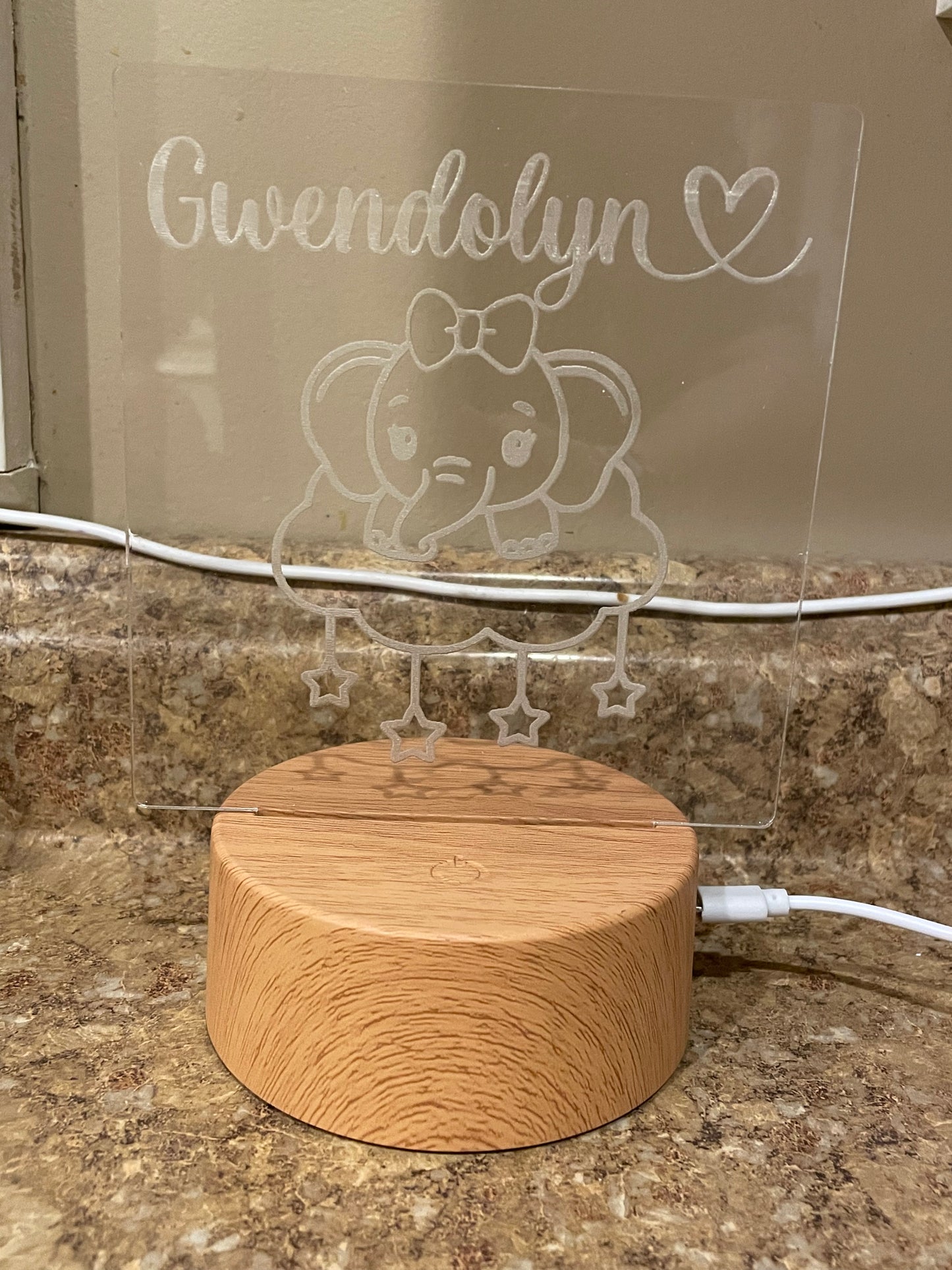 Custom LED Light Lamp with Base