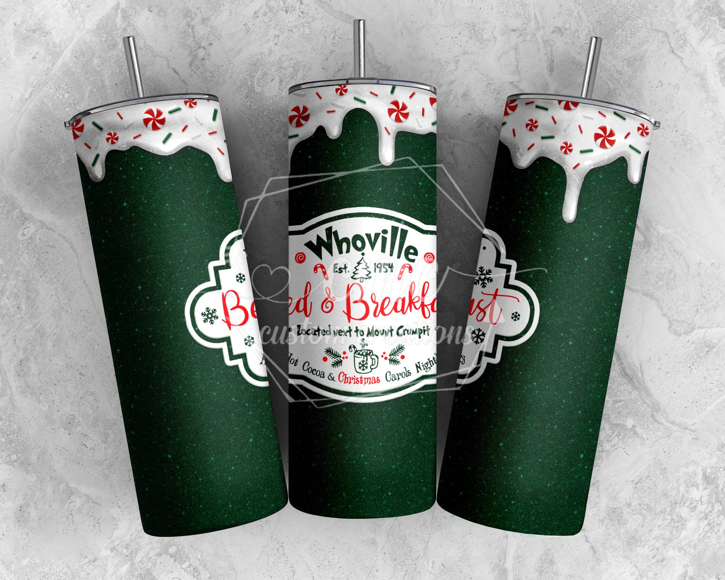 Bed & Breakfast Christmas 20 oz Stainless Skinny Tumbler