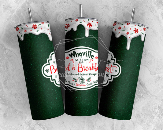 Bed & Breakfast Christmas 20 oz Stainless Skinny Tumbler