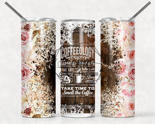 Coffeeology 20 oz Stainless Skinny Tumbler