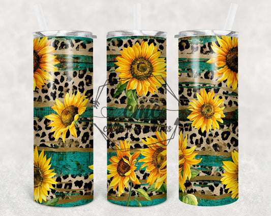 Rustic Sunflower 20 oz Stainless Skinny Tumbler