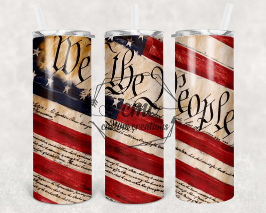 We The People 20 Oz Stainless Skinny Tumbler
