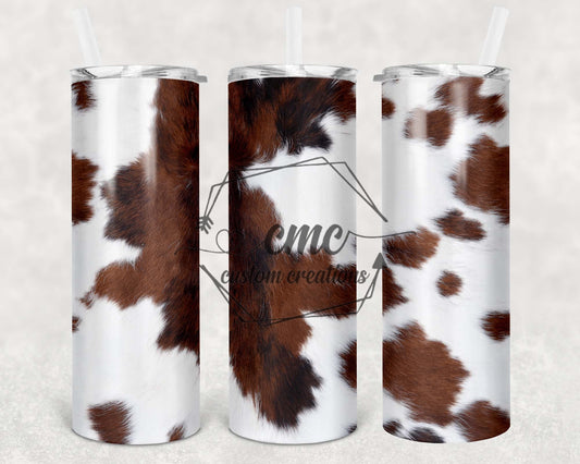 Cow Print 20 oz Stainless Skinny Tumbler