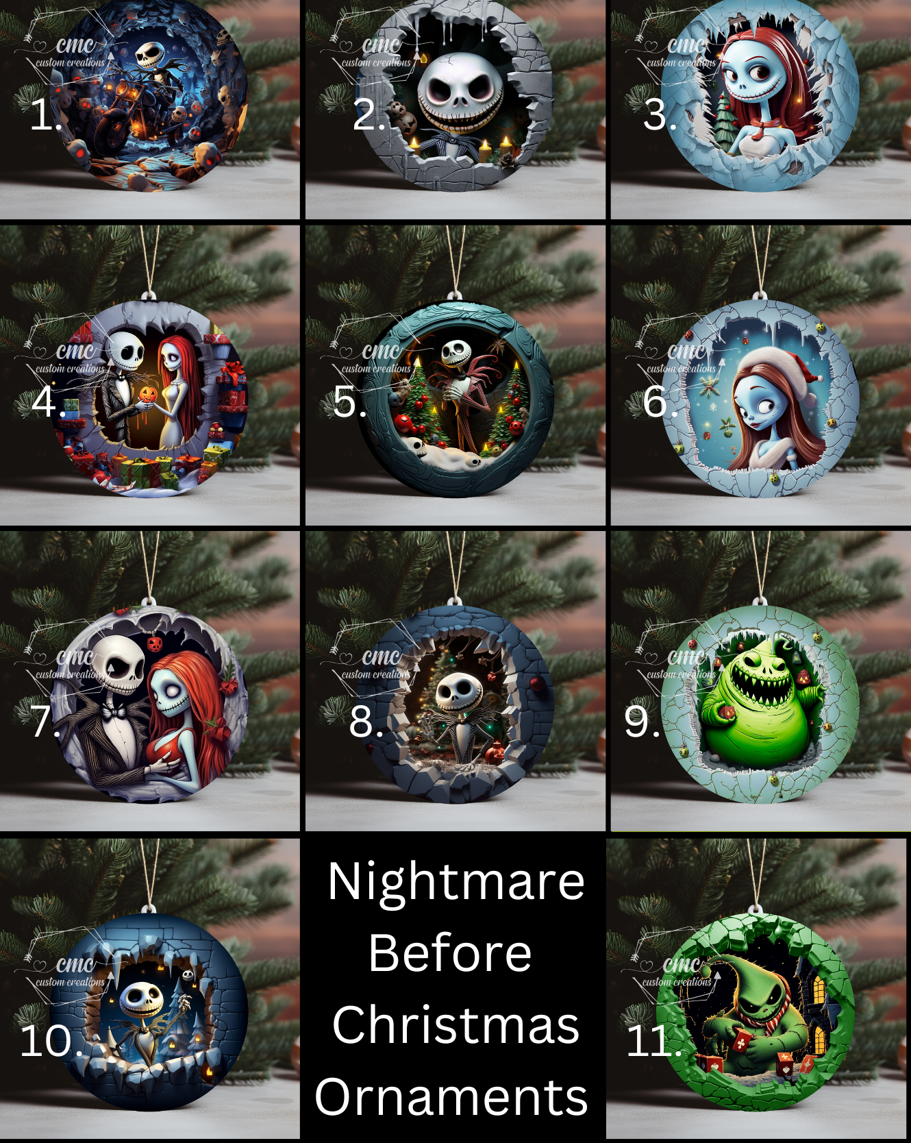 "Faux 3D"  Breakthrough Nightmare Before Christmas Ornament