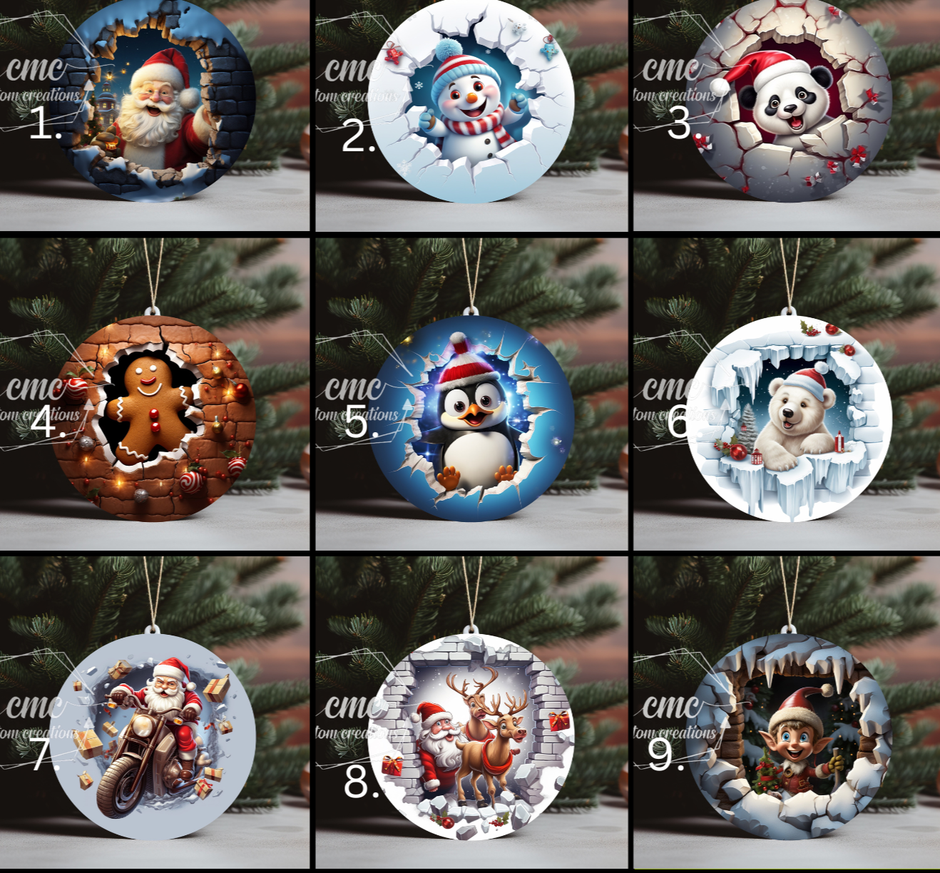 "Faux 3D"  Breakthrough Christmas Ornament