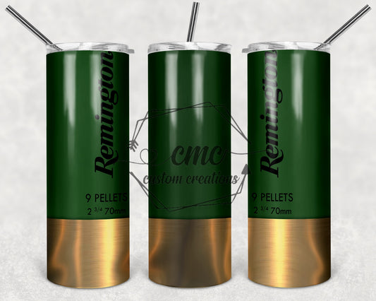 Hunting Shotgun Shell 20 Oz Stainless Skinny Tumbler