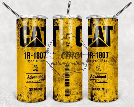 Oil Filter 20 Oz Stainless Skinny Tumbler