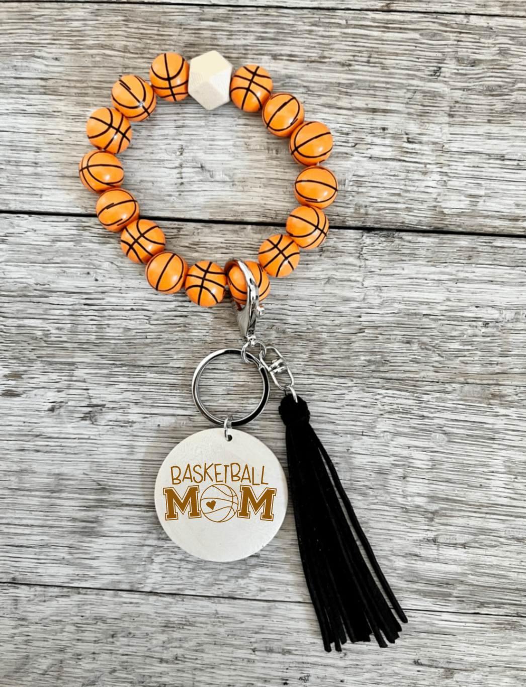 Basketball Mom Wristlet Keychain