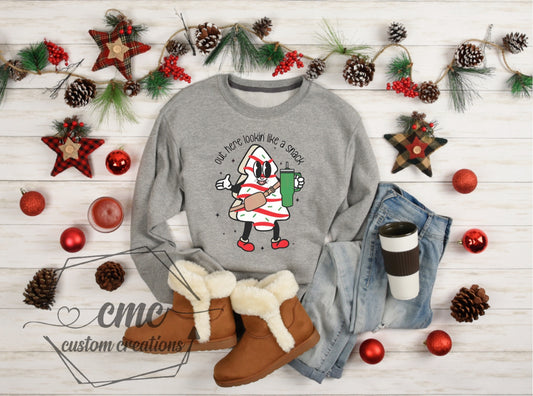 Out Here Lookin Like A Snack Christmas Crewneck