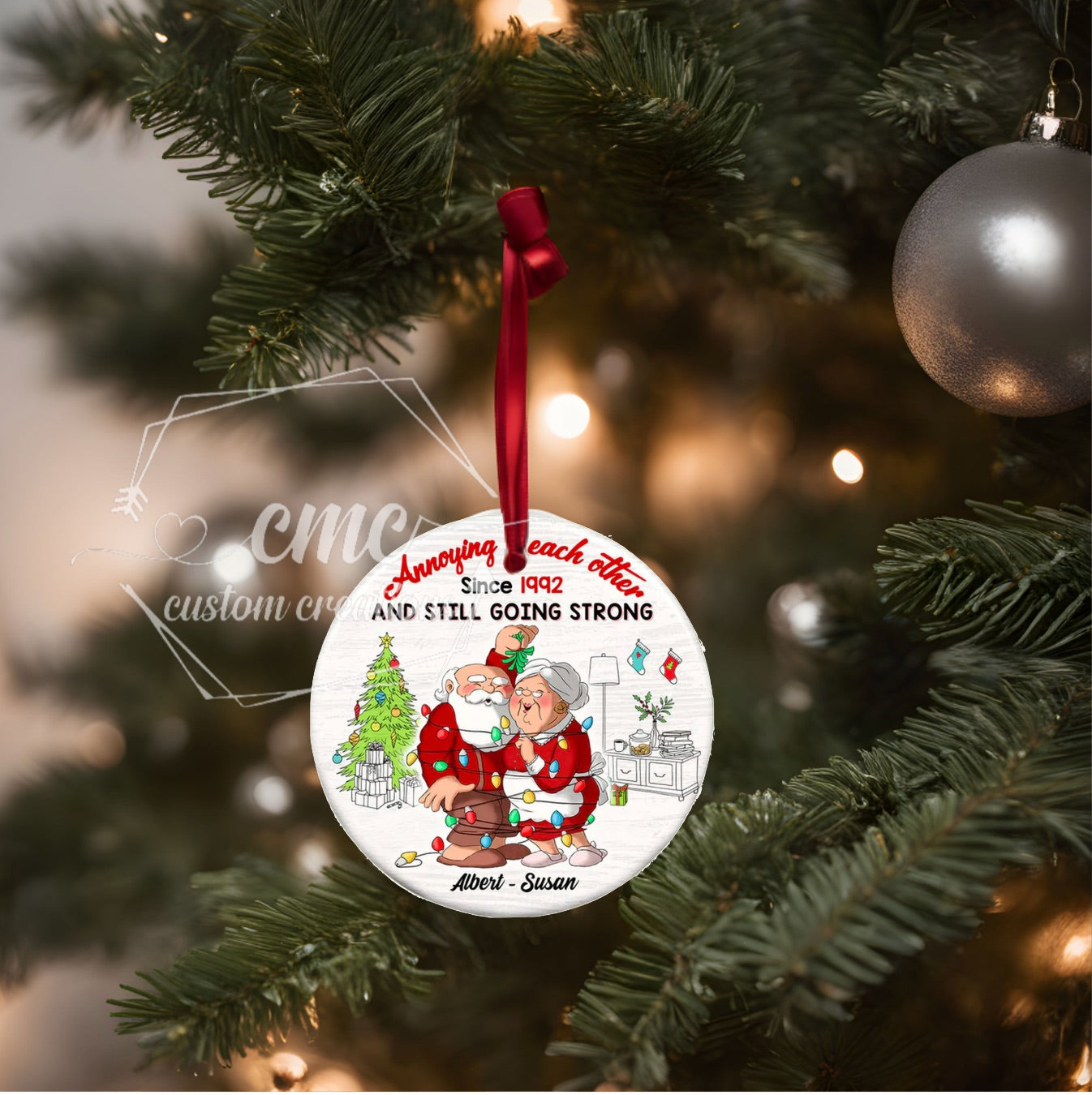 Personalized Annoying Each Other Couple Christmas Ornament