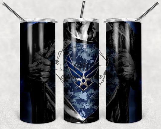 U.S. Air Force Superhero 20 Oz Stainless Skinny Tumbler
