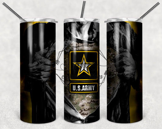 U.S. Army Superhero 20 Oz Stainless Skinny Tumbler